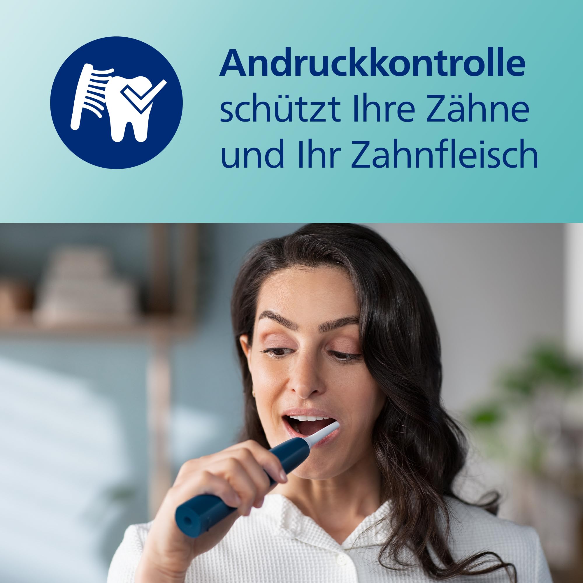 Philips Sonicare 4100 elektrische Zahnbürste mit Schalltechnologie und zwei Modi, Andruckkontrolle und SmarTimer, Blau Prismatic, Modell HX3689/42 4