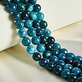 60pcs 6mm Natural Apatite Beads Gemstone Beads Round Loose Beads for Jewelry Making