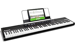 Alesis Recital - 88 Key Digital Piano Keyboard with Semi-Weighted Keys, 2x20W Speakers, 5 Voices, Split, Layer and Lesson Mode, FX and Piano Lessons