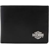 Harley-Davidson Men's Bar &amp; Shield Leather Billfold Wallet Boxed Gift Set- Black