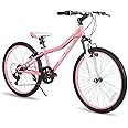 Hiland 20 24 Inch Mountain Bike for Kids Age 5 + Year Old, Front Suspension Fork Kids' Bicycles for Boys Girls Multiple Colors