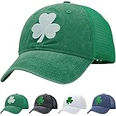 St Patricks Day Green Shamrock Trucker Hat, Ireland Irish Men Women Clover Baseball Caps, Gifts for Dad Mom Grandpa Grandma