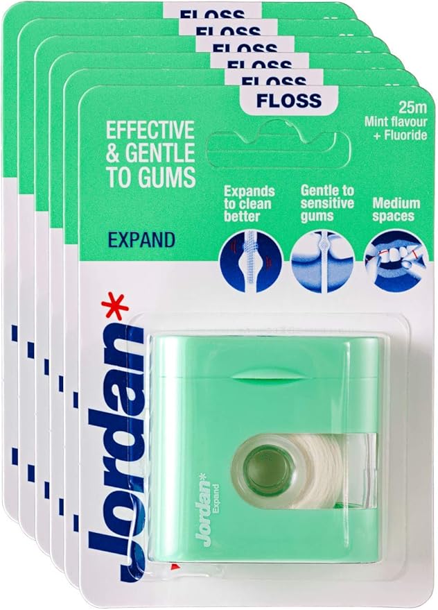 Jordan Expanding Floss Expand Fresh 6 Packs of 25 m Amazon.co.uk