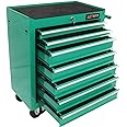 WTRAVEL Rolling Tool Chest with 7-Drawer Tool Box with Wheels Multifunctional Tool Cart Mechanic Tool Storage Cabinet for Garage, Warehouse, Workshop, Repair Shop (Green)