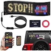 Programmable Scrolling LED Sign, 14.7"x3.6" Flexible Digital Display, USB & APP Control, Custom DIY Editor for Text, Patterns & Animations, Perfect for Car, Store, School, Hotel