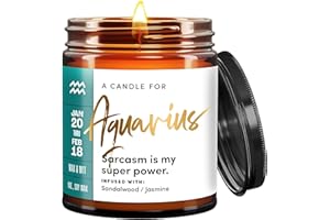 Wax & Wit Aquarius Gifts for Women, Zodiac Gifts for Women, Zodiac Sign Gifts, Aquarius Candle, Astrology Gifts for Women Zod