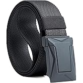HASHIJI Auto Lock Ratchet Belt for Men | Elegant Dressing Belt Buckle | 1.5" Wide Elastic Nylon Tactical Belts Thicker