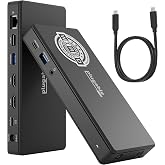 Plugable USB-C Docking Station, Dual 4K 60Hz HDMI for Windows and ChromeOS | 65W Charging, Gigabit Ethernet, 1x USB-C 5Gbps, 3x USB-A, Audio, USB-C/USB4/Thunderbolt, Driverless (UD-MSTH2)