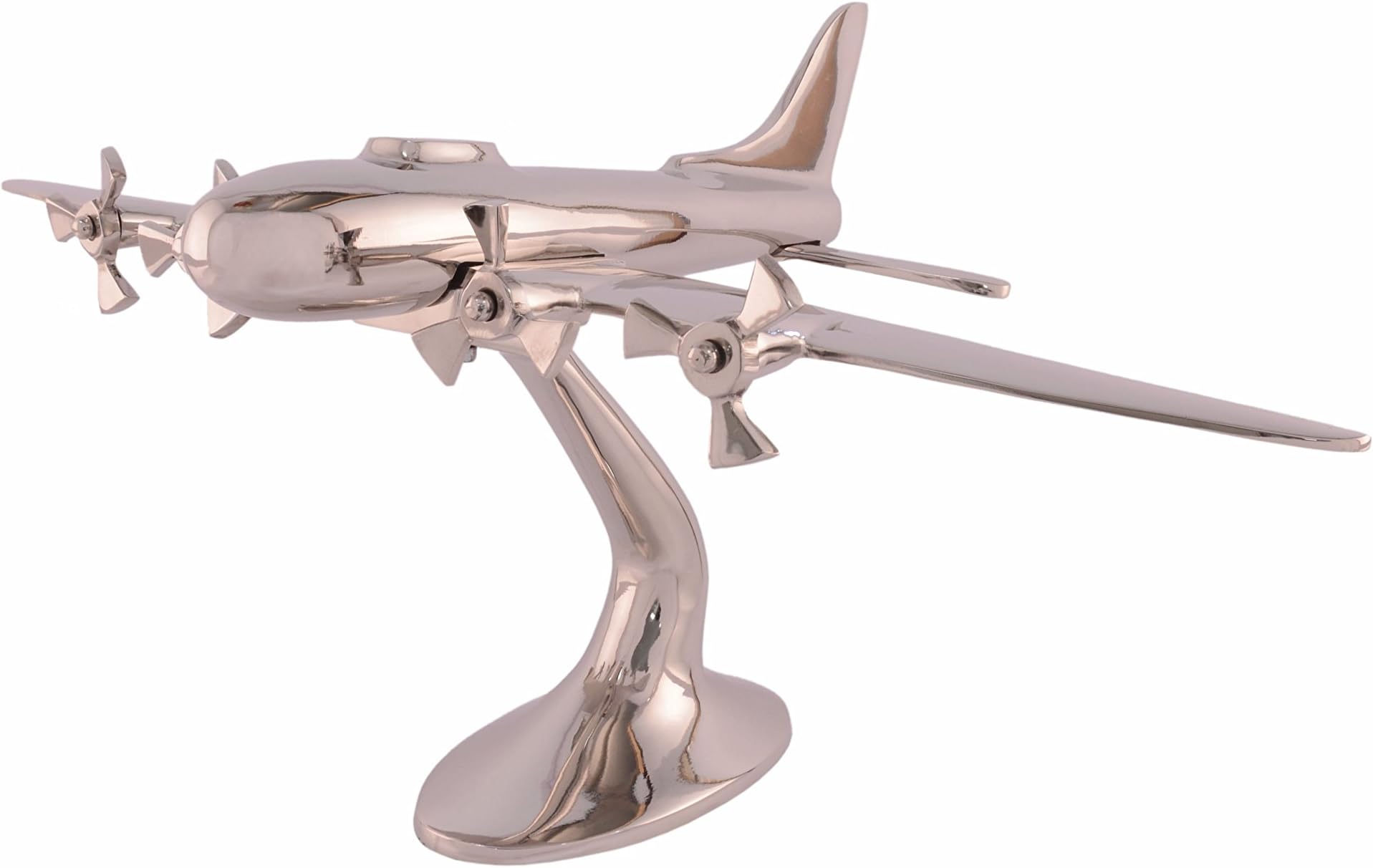 Model Plane Aeroplane Decorative Art Deco Base Aluminium 33,3x56,4x 26,9 cm