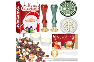 WUERLIN Christmas Wax Seal Stamp Kit,Santa Claus Wax Seal Stamp add Snowflake with Deep Engrave Great for Decoration Holiday Cards New Year Envelopes (Santa Sealing KIT)