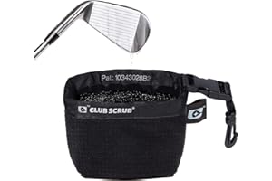 Club Scrub Golf Club and Golf Ball Cleaning Bag, Waterproof Clean Face Technology Liner, Detachable Clip, Machine Washable, C