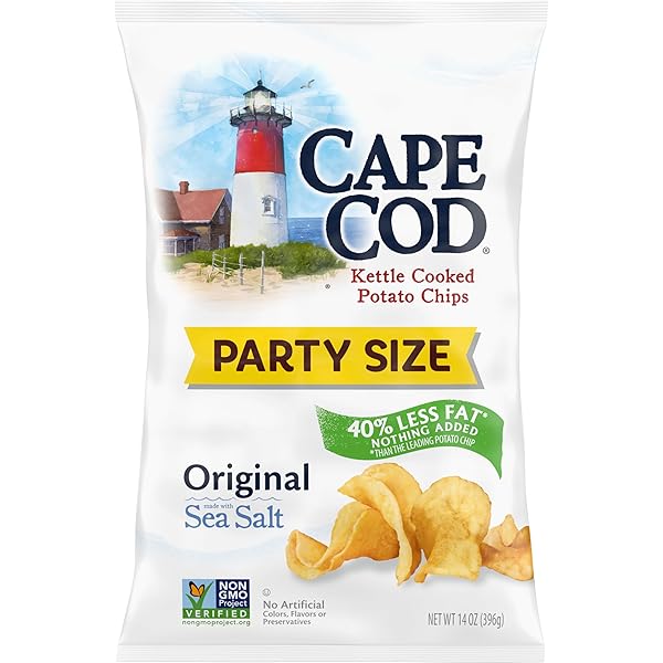 CAPE COD POTATO CHIPS, LESS FAT ORIGINAL KETTLE CHIPS, 14 OZ