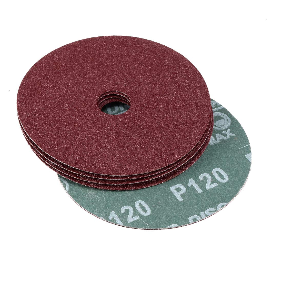 sourcing map 4-Inch x 5/8-Inch Aluminum Oxide Resin Fiber Discs, Center Hole 120 Grit Sanding Grinding Discs, 15 Pack