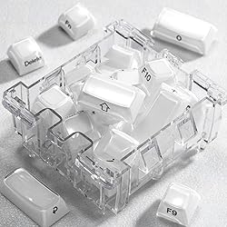 GMKWTL XVX White Keycaps, Crystal Jelly Keyboard
