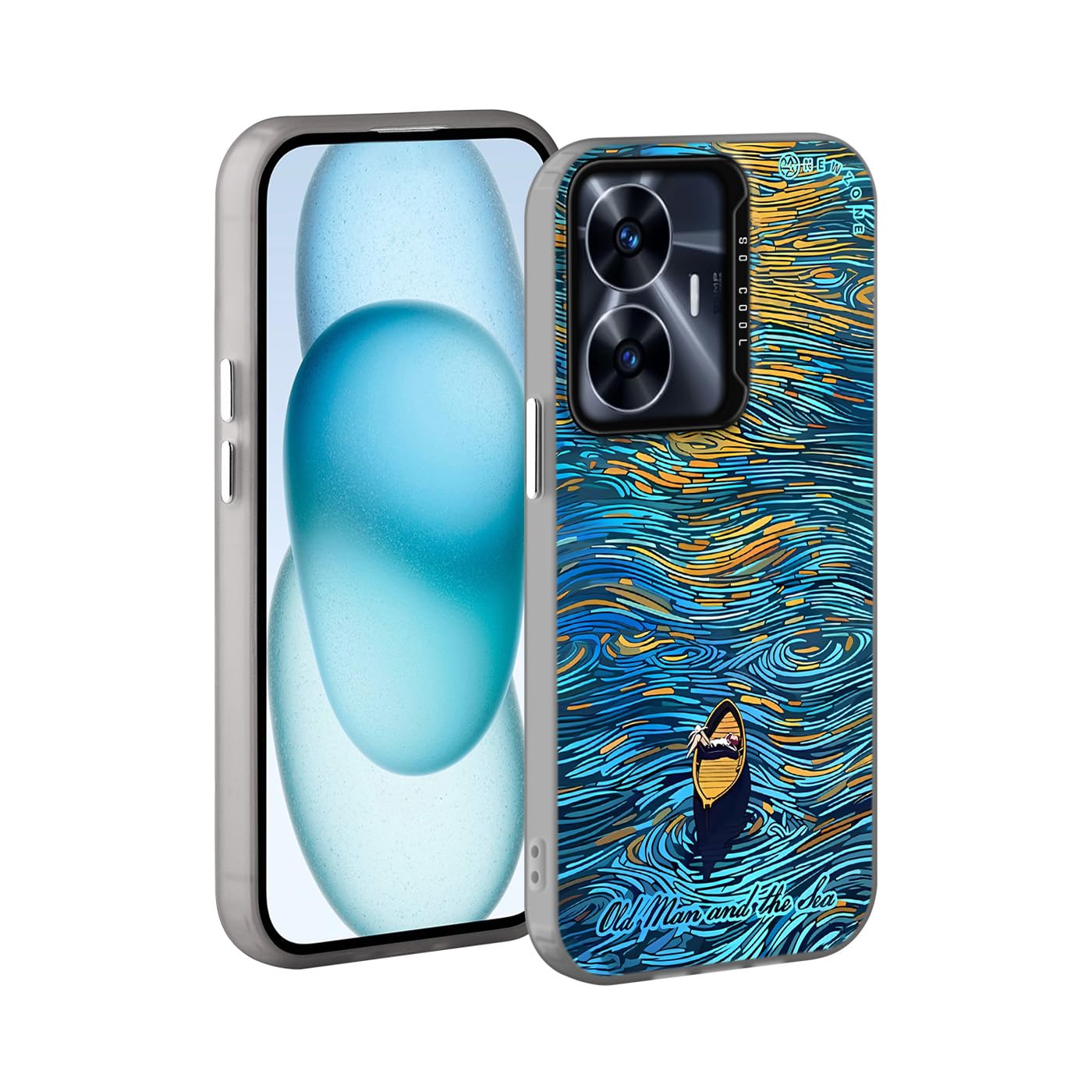 YUXING Case for Realme C55 - Slim Shockproof Mobile Phone Case Cool Art Pattern Bumper Protection Cover (Starry Sky)