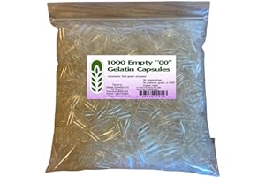 Capsule Connection USA-Made 1000 Bulk Wholesale Empty Clear Gelatin Capsules,"00" Size,