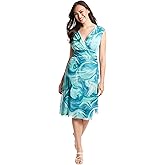 London Times Versatile V-Neck Empire Waist Knee-Length Wedding Guest Dresses for Women