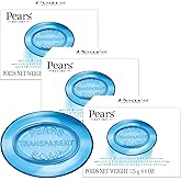 Pears Soap, Pure &amp; Gentle with Mint Extract 3-Pack &ndash; Transparent Blue Glycerin Soap for Cool, Refreshed Skin, 4.4 Oz Ea