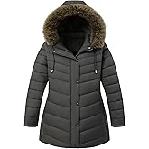 Pefflarge Women’s Plus Size Down Puffer Coat | Waterproof, Windproof, Detachable Hood, Insulated for Winter Travel