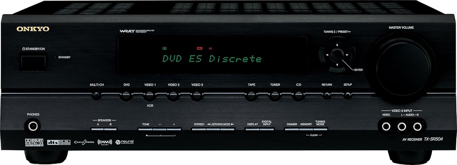 Amazon.com: Onkyo TX-SR504 7.1 Channel A/V Receiver (Black) (Discontinued  by Manufacturer): Home Audio & Theater