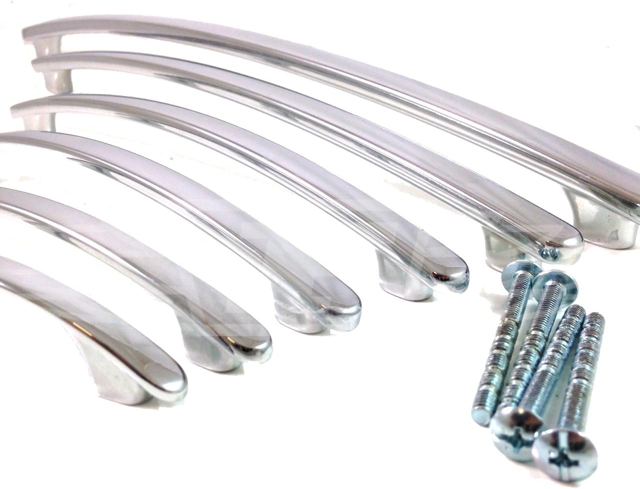 64mm (Total Length 90mm) Chrome Bow Kitchen Furniture Handles, Bedroom Cupboard Door, Drawer Pull Handle