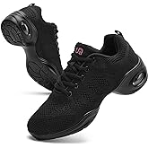 PPQ Women's Jazz Shoes Lace-up Sneakers Modern Dance Shoes Air Cushion Platform Walking Dance Shoes