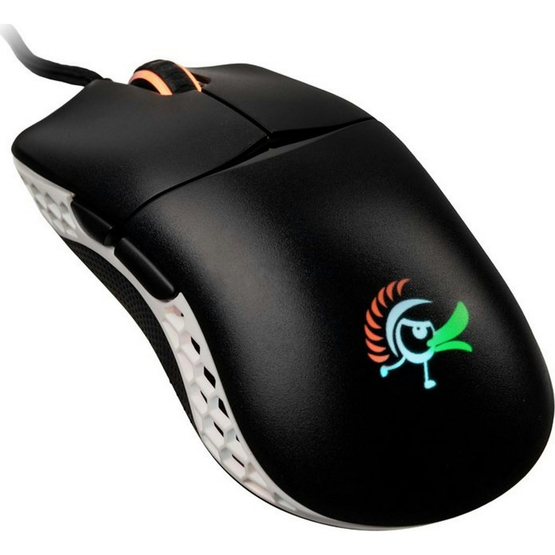 Ducky Feather USB Optical RGB Gaming Mouse – 65 g Ultra-Lightweight, Symmetrical Design, PixArt PWM3389 Sensor, Huano Micro Switches, 16000 DPI, Ambidextrous, Braided Cable