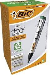 BIC Marking 2000 Permanent Markers Green Bullet Tip 12 Markers Box