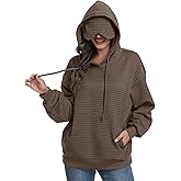 SeSe Code Hoodie With Eye Mask Waffle Hooded Sweatshirts Womens Travel Airplane Sleep Hoodies Mens Oversized Pullover