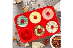 Minimalist Silicone Donut Mold 6 Cavity Flexible Baking Pan for Cakes Cookies and Desserts