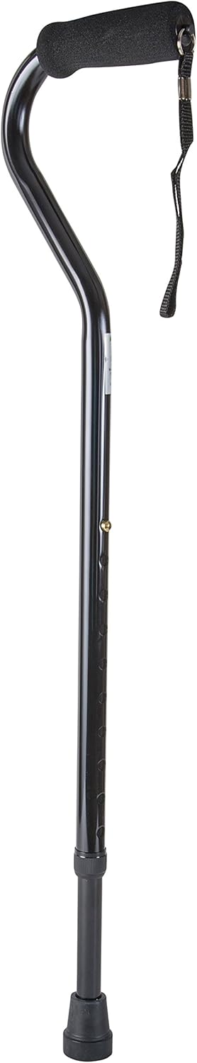 DMI Deluxe Lightweight Adjustable Walking Cane with Soft Foam Offset Hand Grip, For Men and Women, Black: Home & Kitchen