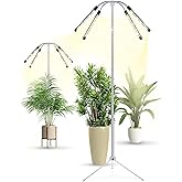 Grow Lights for Indoor Plants Full Spectrum,15-62 Inches Height Adjustable Dsektop and Standing Plant Growing Lights with Detachable Tripod Stand for Large and Small Plants, Auto On/Off Timer