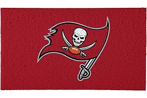 Team Sports America NFL Tampa Bay Buccaneers Sports Doormat | Indoor Outdoor Entrance | 28 x 16 Inches | Non-Slip Front Door Mats | Official Licensed | Sports Fans Entryway Welcome Rug