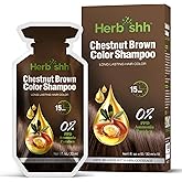 Chestnut Brown Hair Shampoo, Hair Color for Gray Coverage, 3 in 1 Hair Dye Shampoo - champu para tenir el cabello, Colors in Minutes, Easy to Use PPD Free Pouch 30mlx10p