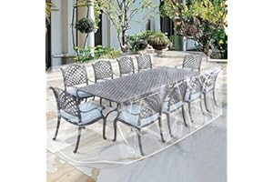 LAMINET Crystal Clear Heavy-Duty Waterproof Plastic Outdoor Furniture Cover - Rectangular Table Cover - 3 Season Protection - Keep Rain, Snow & Debris Off! Premium Protection at Economy Price!