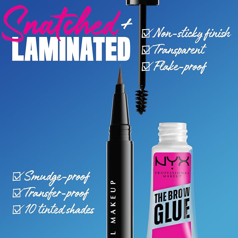 Colle Fixatrice à Sourcils Teintée, Tenue 16H, Formule Vegan, Fini Naturel, Applicateur Goupillon, The Brow Glue, Teinte : Dark Brown (04)
