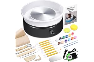 INNOFANS Pottery Wheel for Adults Beginners Kids - 6" Variable Speed 0-180 RPM Pottery Wheel Tool Kit, Supports Forward and Reverse Rotation, 60dB, Art Supplies, Crafts for Adults Teenagers