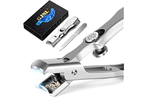 GJNL Toenail Clippers for Men Seniors Thick Nails - Popular No Splash Nail Clippers with Catcher, Wide Jaw Anti-Splash Ultra Sharp Mess Free Self Collecting Nail Cutter w Catching Storage