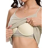 Orrpally Women Ribbed Tank Top Built in Bra Camisole Adjustable Spaghetti Strap Tank Top