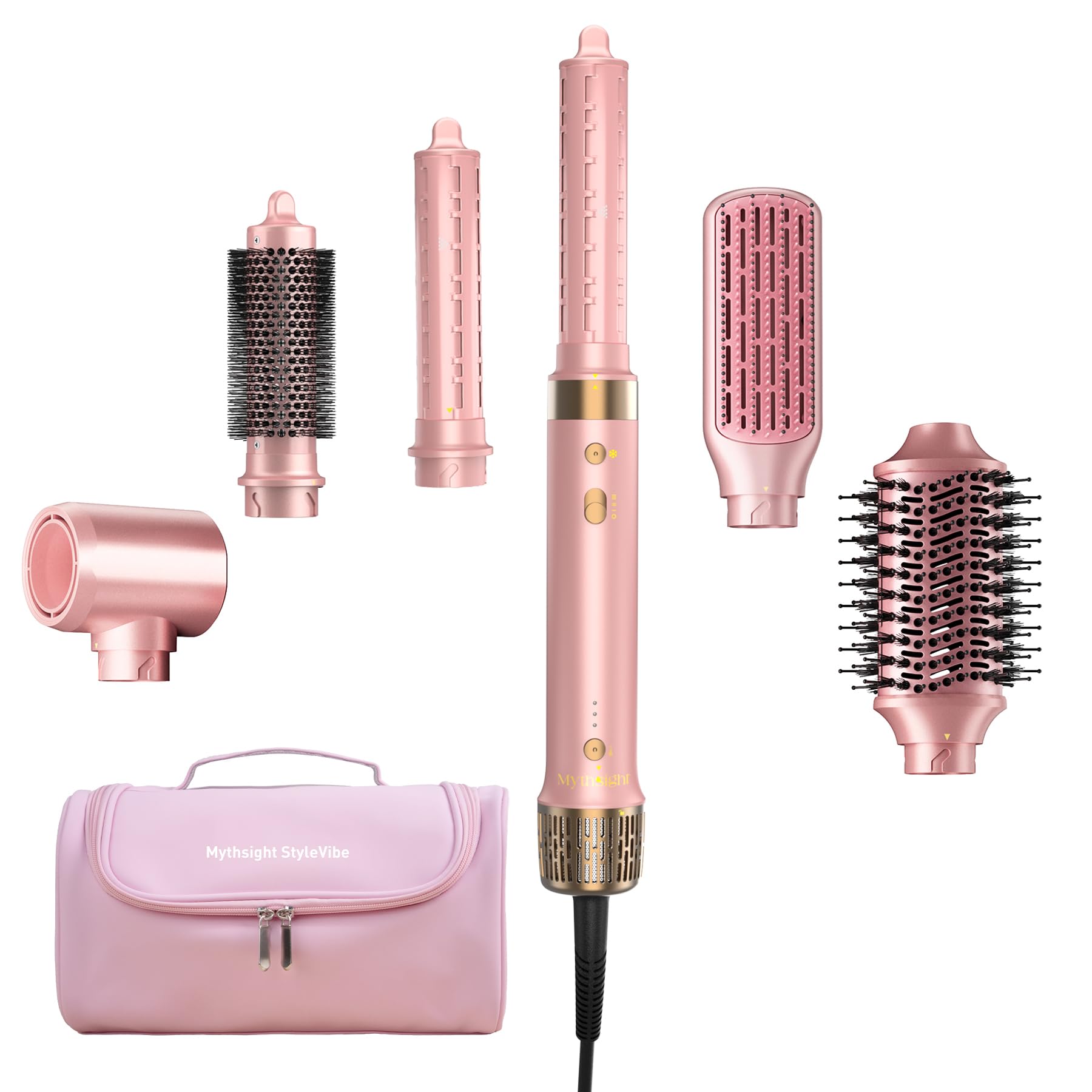 Photo 1 of Mythsight StyleVibe 6-in-1 Air Styler, Hair Dryer & Blow Dryer Brush with Auto-Wrap Curl L/R, Fast Drying, Smooth Blowouts, Root-Lift Volume, No Heat Damage Frizz-Free Thermal Brush, Gifts for Women