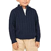 Zhaovi's Toddler Boys Girls Sweater Twisted Knit Cable 1/4 Zip Sweaters Outfit Baby Winter Long Sleeve Warm Soft Outwear
