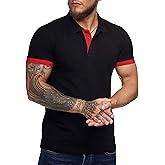 Zuoyouzi Men's Short Sleeve Casual Slim Fit Polo Shirts Basic Designed Classic Cut Cotton Shirts