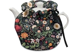 ZUXONGSY Floral Tea Cozy for Teapot Insulated Black Tea Pot Cover Home Decor Tea Cosy for Teapot Machine Washable Coffee Pot Protector Cover