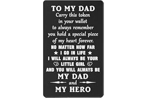 TANWIH Dad Gifts from Daughter I Will Always Be Your Little Girl - Dad Wallet Card, Father Daughter Gifts, Personalized Christmas Stocking Stuffers for Men, Veterans Fathers Day Birthday Card