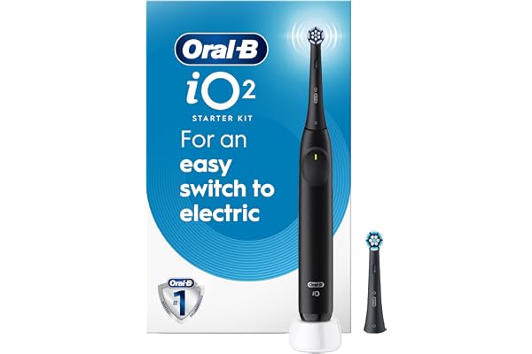 Oral-B iO2 Electric Toothbrush, for an Easy Switch to Electric, Night Black, Rechargeable Electric Toothbrushes, iO Series 2