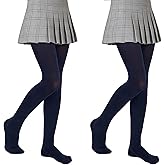 Pularlegs Girls Soft Semi-Opaque Tights 70D, 2 Pcs Children's Fall Stockings for Ages 4-10, Perfect for School Uniform Pair