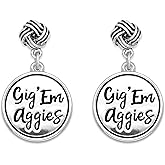 From the Heart Texas A&M Gig Em Aggies Silver Twist and Shout Earrings Jewelry Gift TAMU