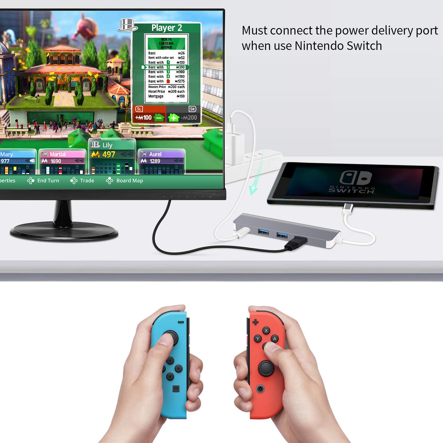 USB C HUB HDMI 4K Samsung Dex Station for for Galaxy S9/S8/Note 9/8,Nintendo Switch Adapter with 2 USB 3.0,PD for MacBook Pro& More