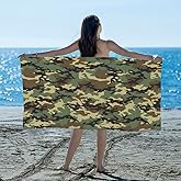 GzLeyigou Army Print Camouflage Thick Beach Towel Microfiber Lightweight, Quick Dry,Oversized Large Beach Towels for Adults, Sand Free,Pool,Bath Towel 31