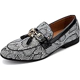 Meijiana Men Faux Leather Noble Loafer Shoes Slip-on Loafer Smoking Slipper Tassel Loafer